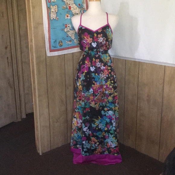 nicole miller floral maxi dress